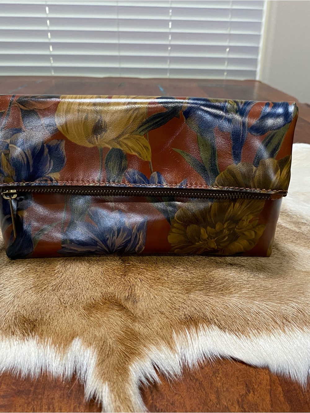 Patricia Nash Floral print clutch or wristlet- Brown
